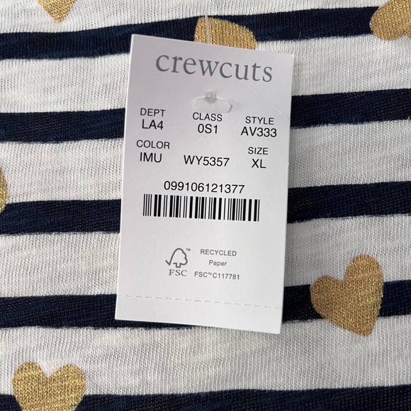 NWT Size XL (13-14) Girls Crewcuts Gold Foil Heart A-Line Dress - Picture 4 of 4